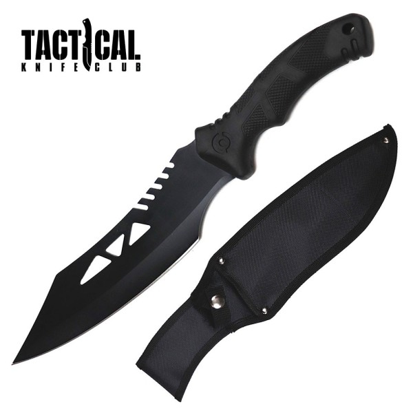 Black Tactical Fixed Blade Hunting Bowie Machete Knife