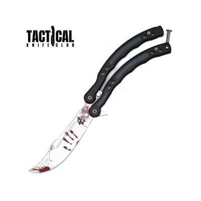 5.5" Closed Blood Splash Balisong Trainer Butterfly Knife