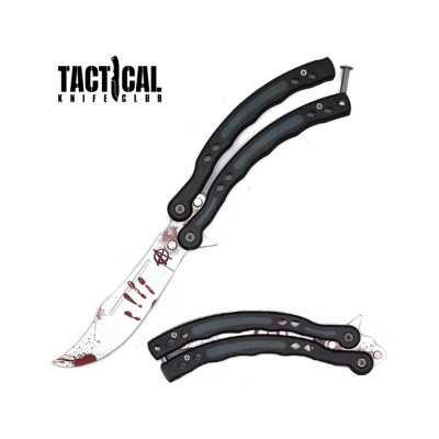 5.5" Closed Blood Splash Balisong Trainer Butterfly Knife