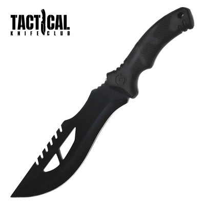 Black Fixed Blade Hunting Bowie Machete Knife 15" Outdoor Tool