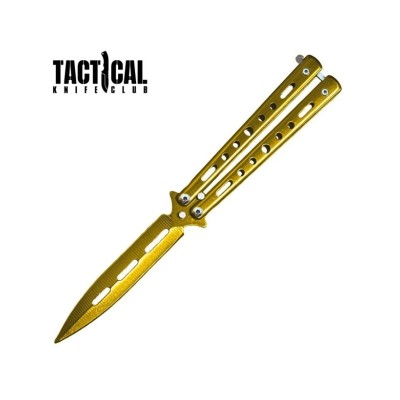 Golden Butterfly Knife – Dagger Blade with Secure Lock