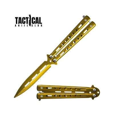 Golden Butterfly Knife – Dagger Blade with Secure Lock