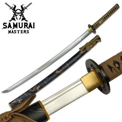 Marbled Golden Samurai Katana Sword – Exquisite Blade for Collectors