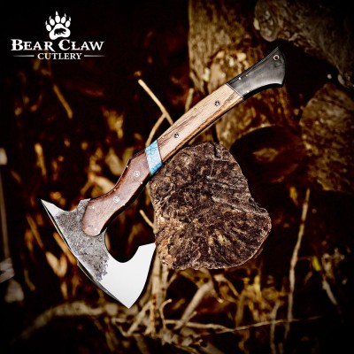 Handmade Forged Bushcraft Camping Axe 17" High Carbon Steel