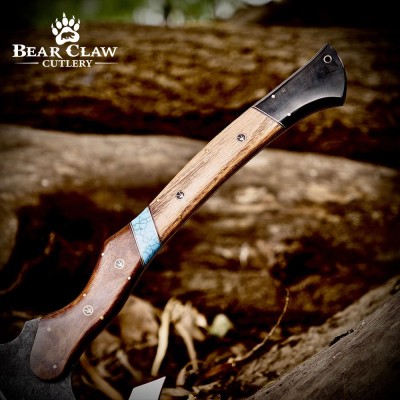 Handmade Forged Bushcraft Camping Axe 17" High Carbon Steel