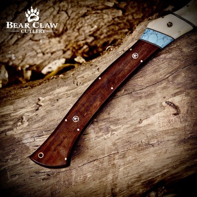 Handmade High Carbon Steel Forged Axe with Leather Sheath