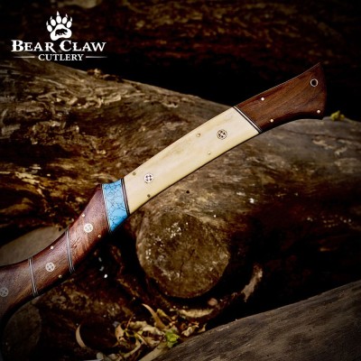 Handmade Carbon Steel Camping Axe with Leather Sheath