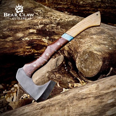 Handmade Forged Bushcraft Axe – 15.2" High Carbon Steel Blade