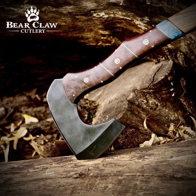 Handmade Forged Bushcraft Axe – 15.2" High Carbon Steel Blade