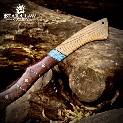 Handmade Forged Bushcraft Axe – 15.2" High Carbon Steel Blade