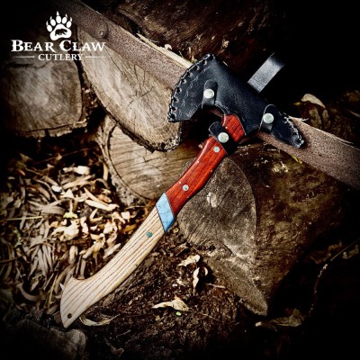 Handmade Forged Bushcraft Axe – 17" High Carbon Steel Blade