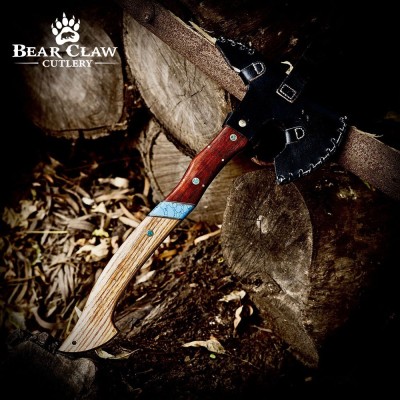 Handmade Forged Bushcraft Axe – 17" High Carbon Steel Blade