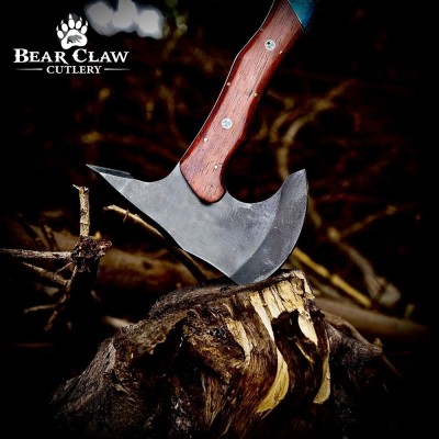 Handmade Forged Bushcraft Axe – 17" High Carbon Steel Blade