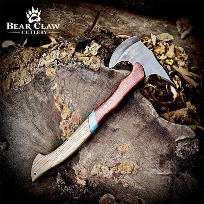 Handmade Forged Bushcraft Axe – 17" High Carbon Steel Blade