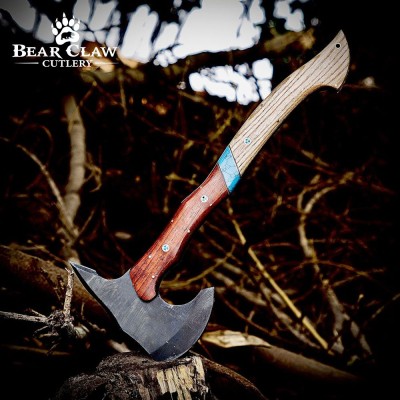 Handmade Forged Bushcraft Axe – 17" High Carbon Steel Blade