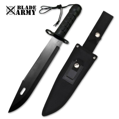 Tactical Fixed-Blade Stainless Steel Survival Knife with Nylon Sheath