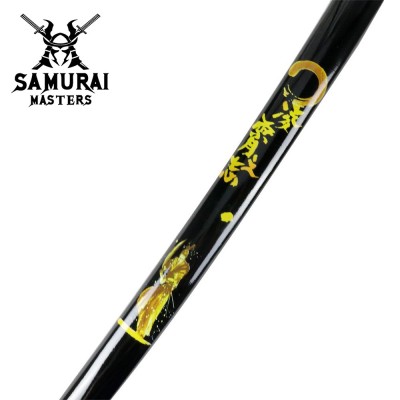 3-Piece Black Samurai Sword Set – Carbon Steel Blades with Stand