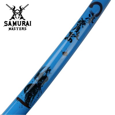 3-Piece Light Blue Samurai Sword Set with Stand