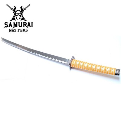 3-Piece Yellow Dragon Samurai Katana Sword Set with Stand