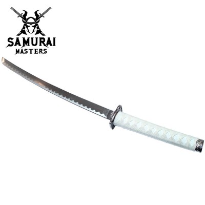 3-Piece White Dragon Samurai Katana Sword Set with Stand