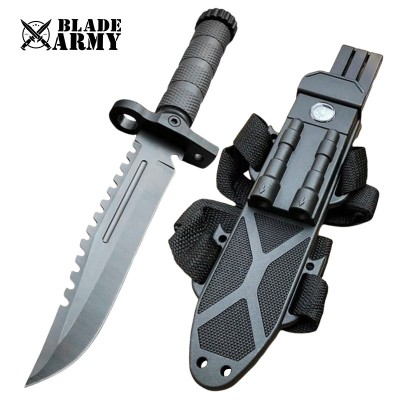 Tactical Hunting Fixed Blade Survival Knife with ABS Sheath