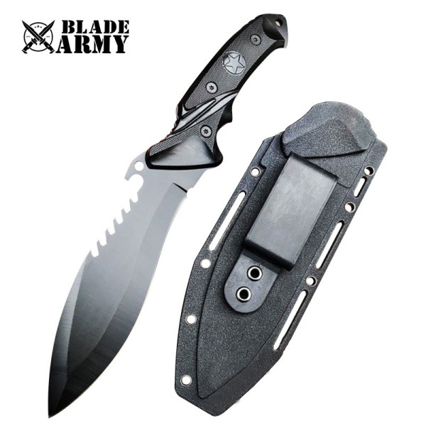 Full Tang Black Tactical Survival Military Army Fixed Blade Hunting Knife