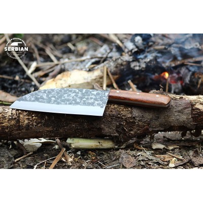 Serbian Steel Cleaver Chef Knife - High-Quality Carbon Steel Blade