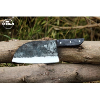 Premium Carbon Steel Chef Knife with Black Wood Handle