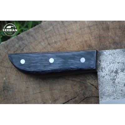 Premium Carbon Steel Chef Knife with Black Wood Handle