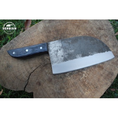 Premium Carbon Steel Chef Knife with Black Wood Handle