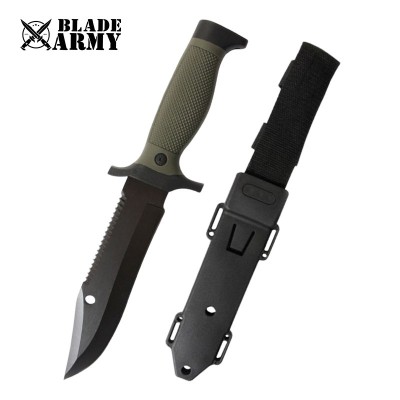 Black Bear Tactical Knife with ABS and Rubber Handle & Sheath