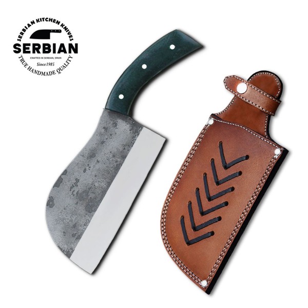 Custom Hand-Forged Carbon Steel Outdoor Knife – 7.8" Blade with Wooden Handle