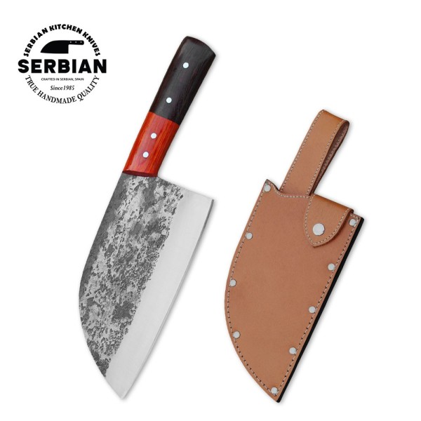 Handmade Carbon Steel Chef Knife with Leather Sheath