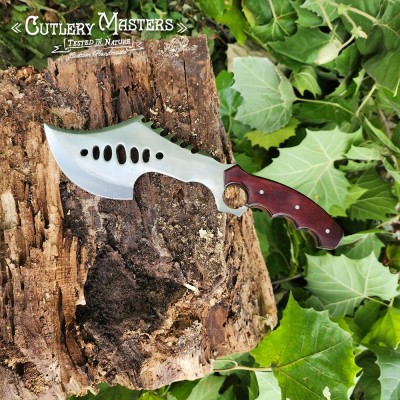 Adventure-Ready Wood Razor Edge Tool with Premium Leather Sheath