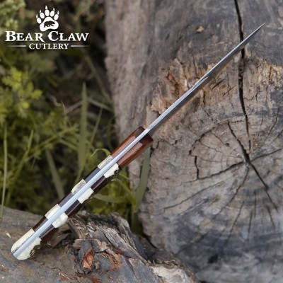 Sentinel Gut Hook Knife | Damascus Steel & Exotic Handle