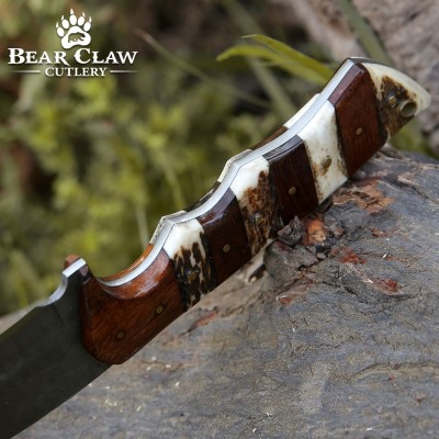 Sentinel Gut Hook Knife | Damascus Steel & Exotic Handle