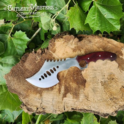 Adventure-Ready Wood Razor Edge Tool with Premium Leather Sheath