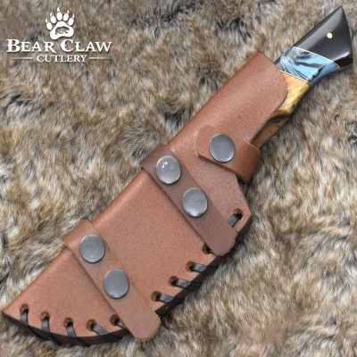 Morph Gut Hook Hunting Knife | Olive Wood & Turquoise Handle