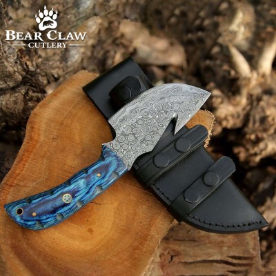 Hand-Forged Damascus Hunting Knife with Pakkawood Handle