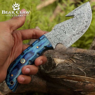 Hand-Forged Damascus Hunting Knife with Pakkawood Handle