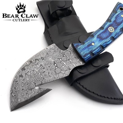 Hand-Forged Damascus Hunting Knife with Pakkawood Handle