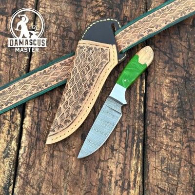 Yellowstone Damascus Skinner Knife – Hand-Forged & Premium Quality