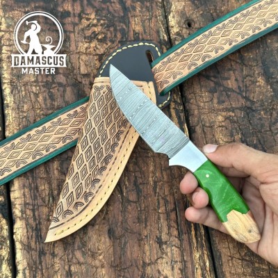 Yellowstone Damascus Skinner Knife – Hand-Forged & Premium Quality