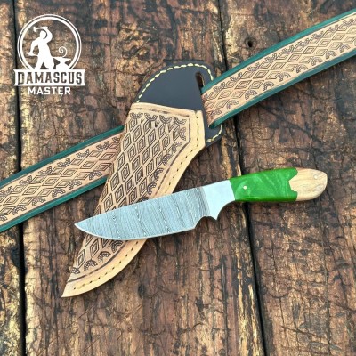 Yellowstone Damascus Skinner Knife – Hand-Forged & Premium Quality