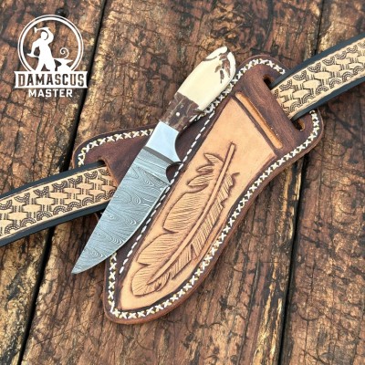 Prairie Damascus Skinner Knife – Hand-Forged & Premium Quality