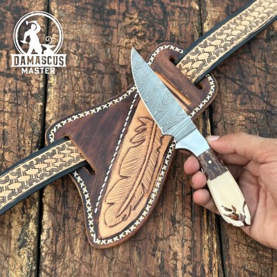 Prairie Damascus Skinner Knife – Hand-Forged & Premium Quality