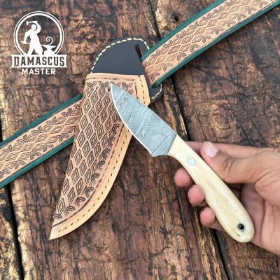 Dakota Damascus Skinner Knife – Hand-Forged & Premium Quality