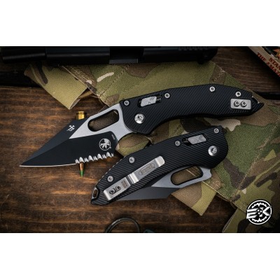 Microtech Stitch Ram-Lok – Black Serrated Blade & Fluted Handle