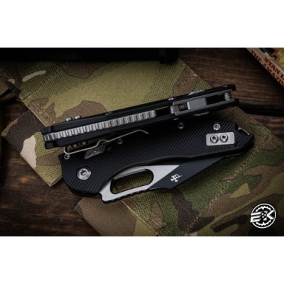 Microtech Stitch Ram-Lok – Black Serrated Blade & Fluted Handle