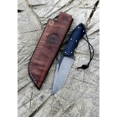 Handcrafted Hunting Knife with Leather Sheath